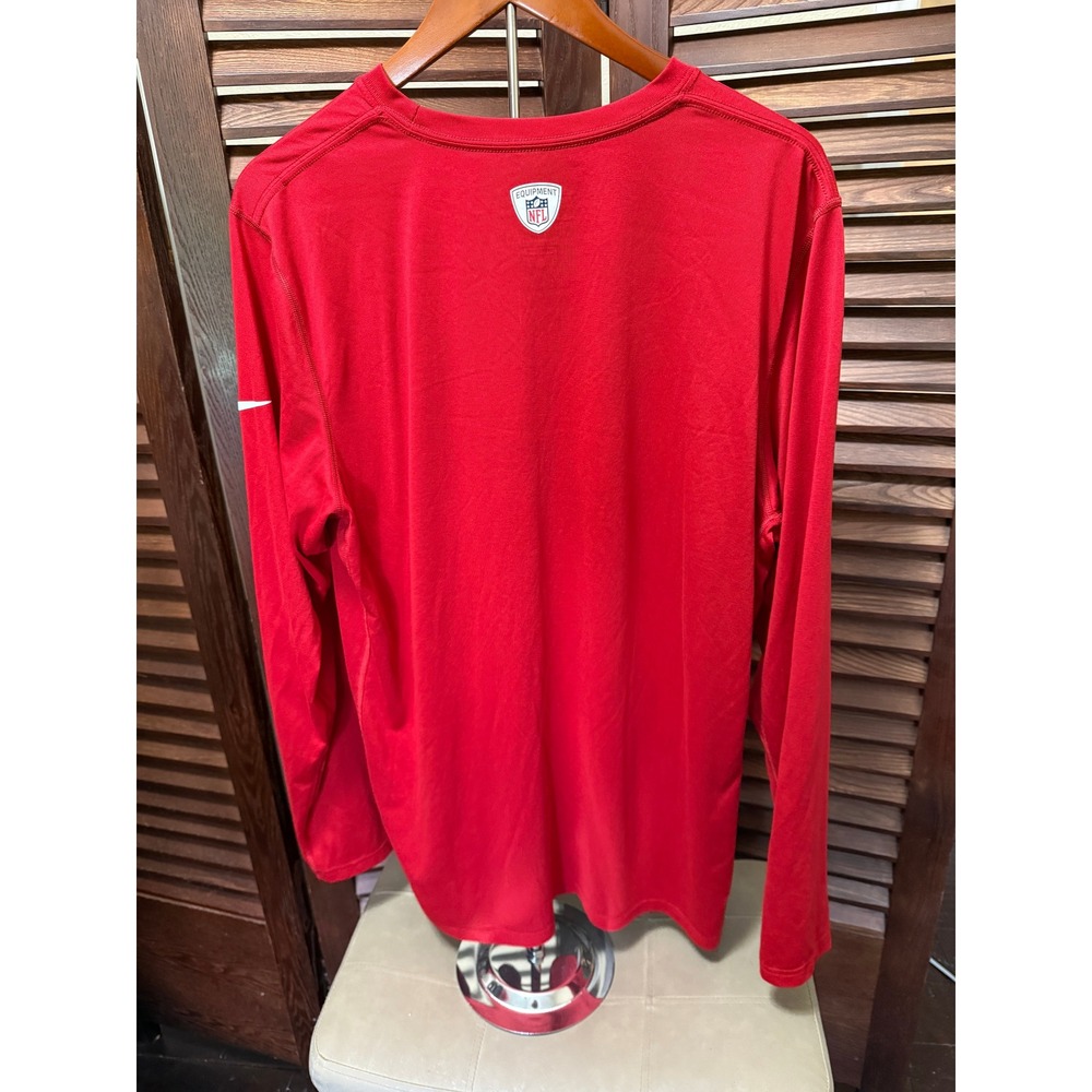 Nike New York Giants NFL Training Dri-FIT Long Sleeve Shirt Mens XL Red - Picture 2 of 5